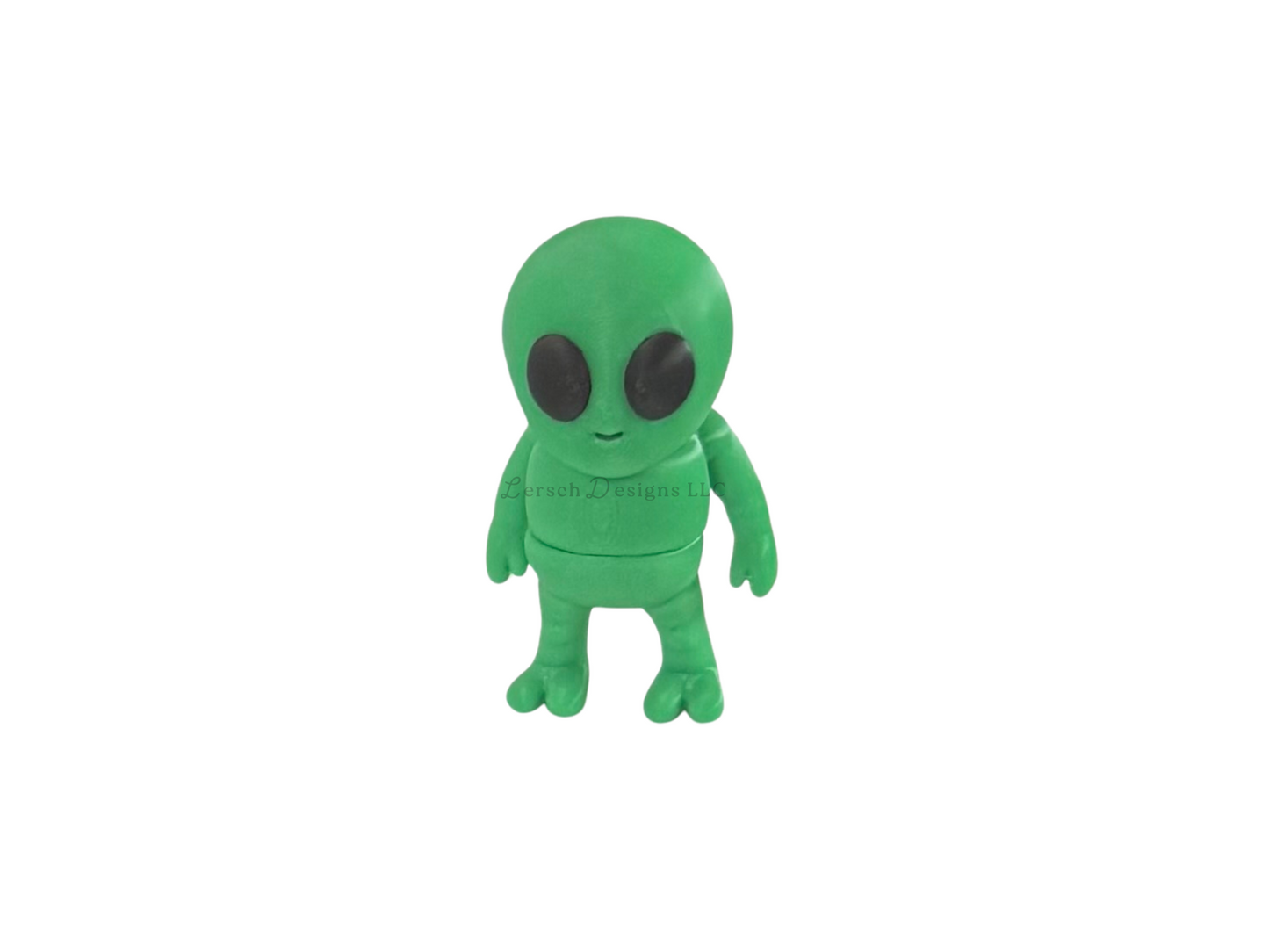 Articulating Green Alien with UFO