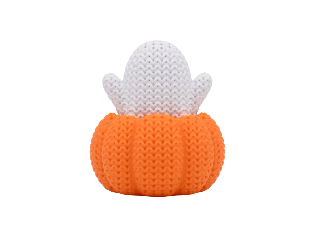 Knitted Pumpkin with Ghost