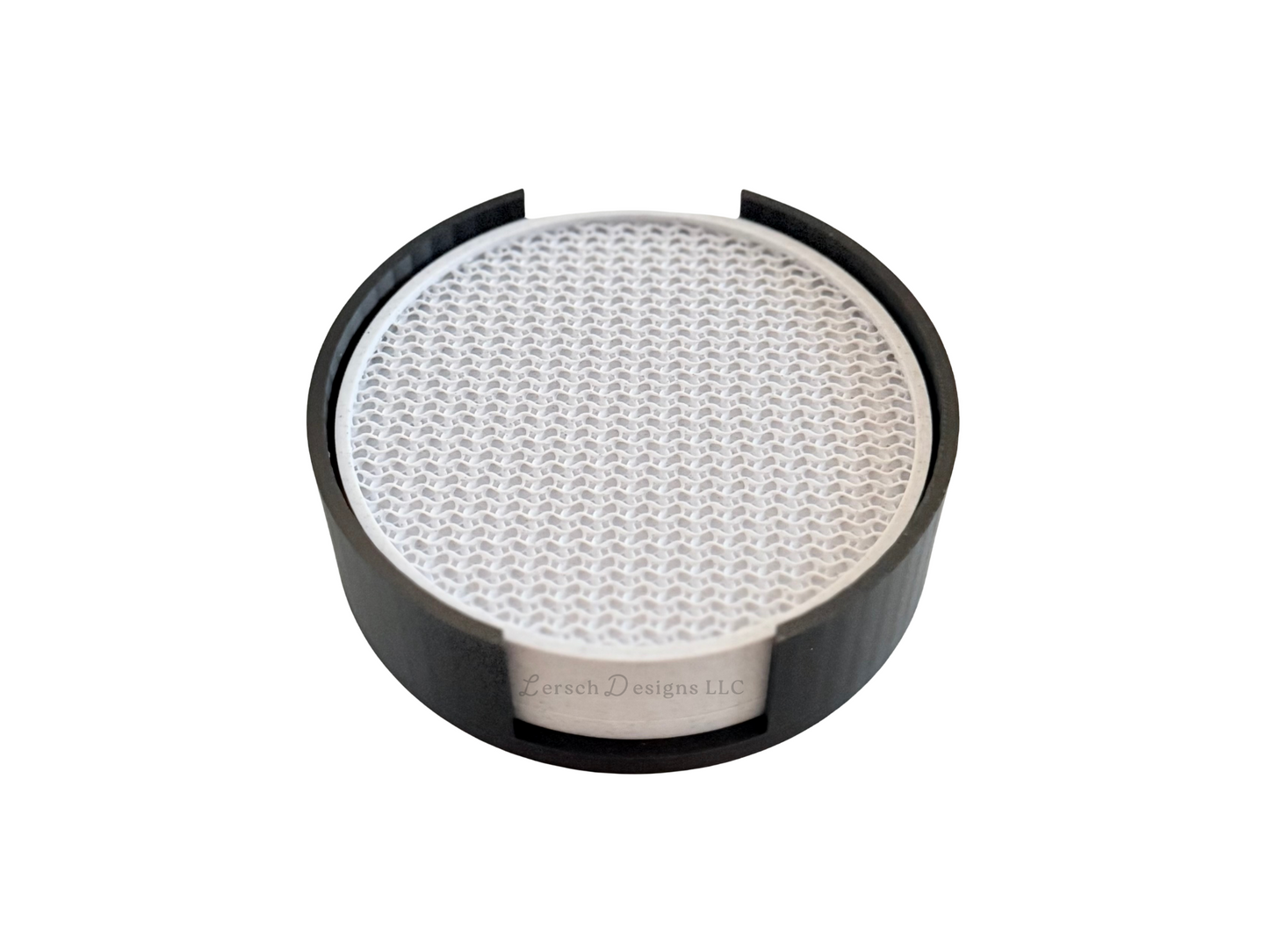 Marble White Coaster Set of 4 w/ Holder