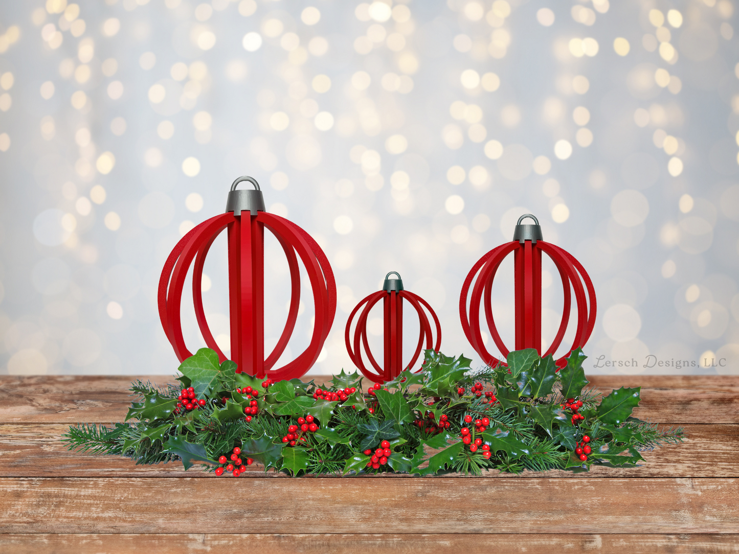 3-Piece Hollow Christmas Ornament Set