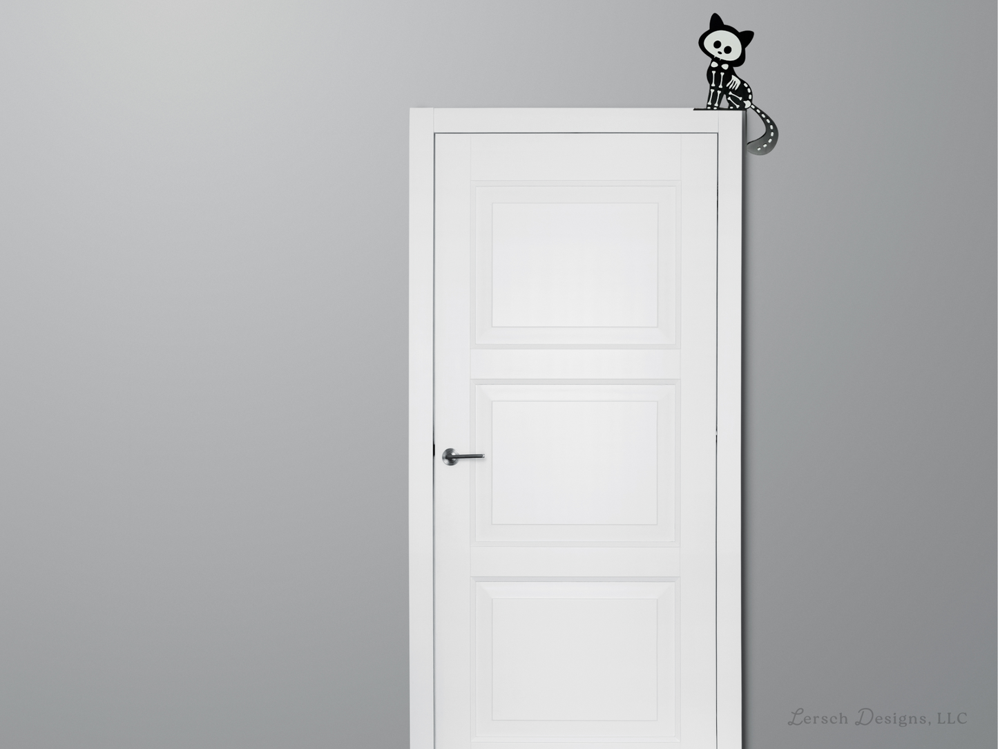 Skeleton Cat Door Corner Decor