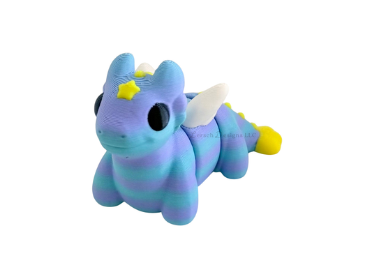 Articulating Celestial Dragon - Blue and Purple Stripe (S)