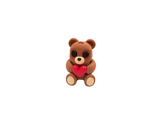 Small Articulating Bear Holding Heart