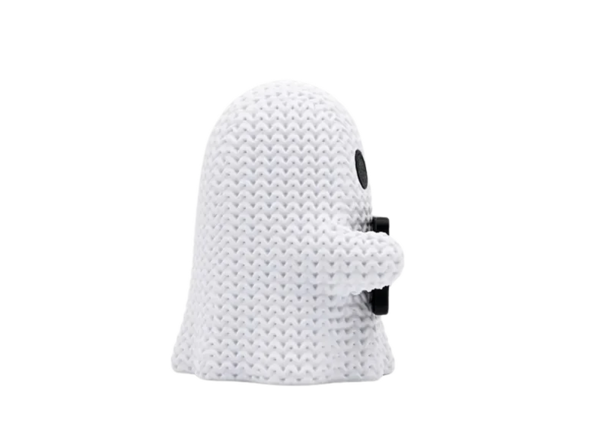 Knitted Ghost with Boo! Sign