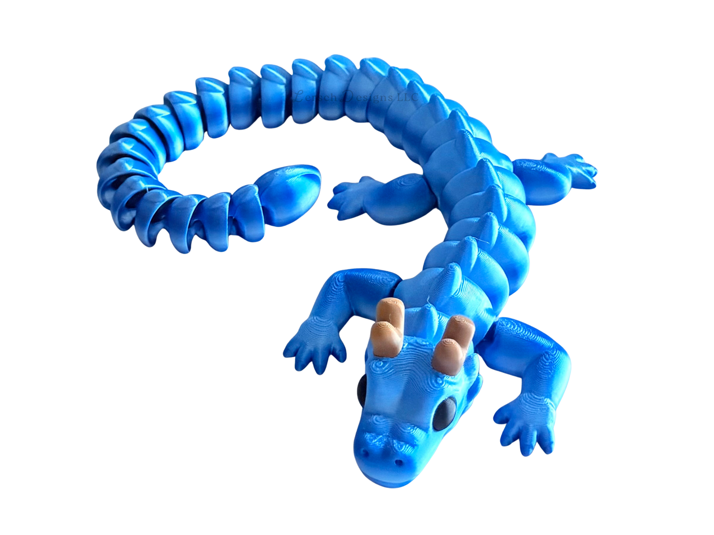 Articulating Dragon (Silk Blue Duo Stripe) - Large
