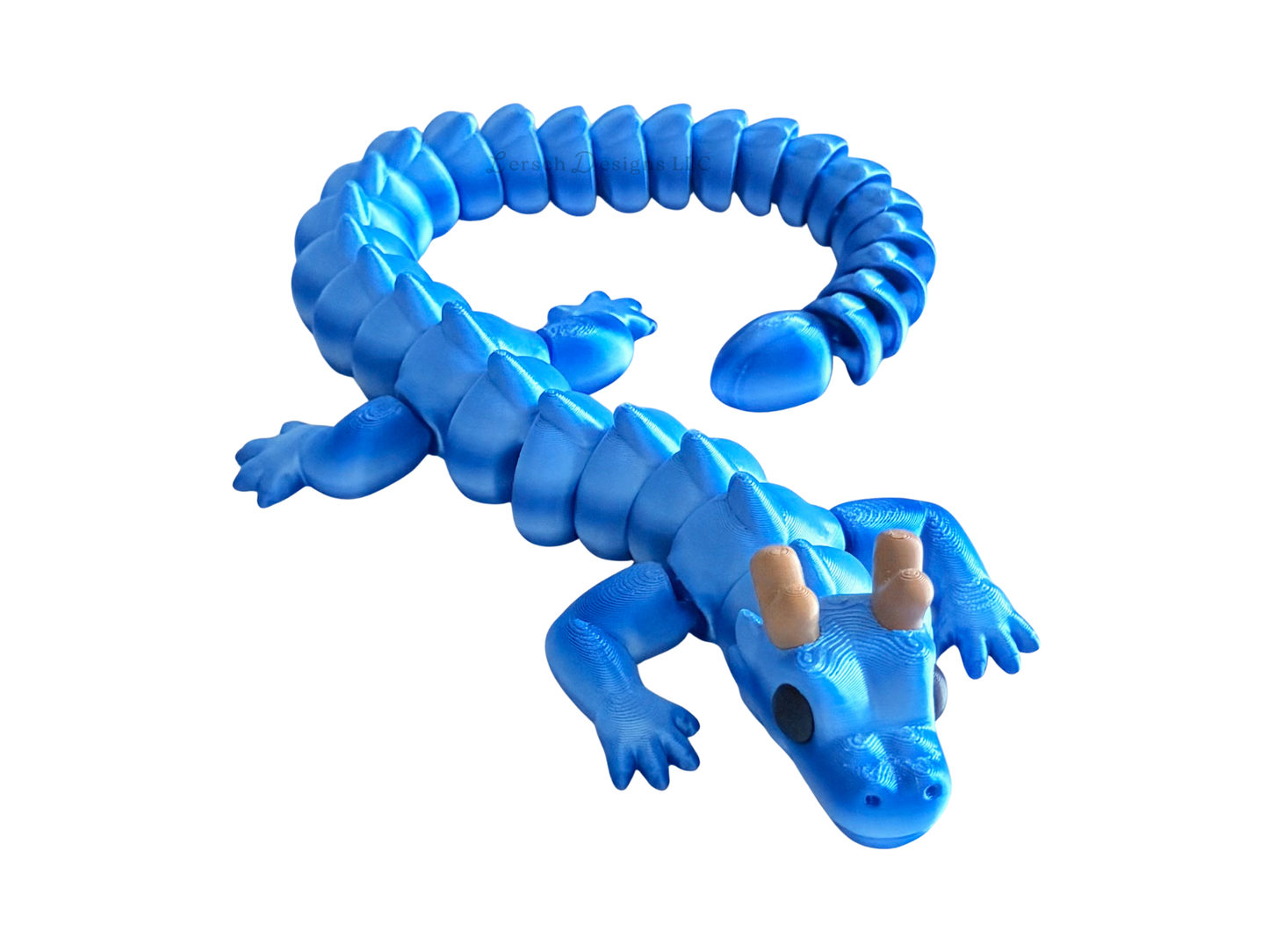 Articulating Dragon (Silk Blue Duo Stripe) - Large