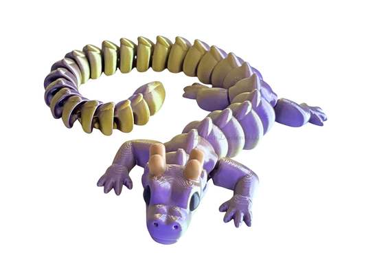 Articulating Dragon (Silk Gold Purple) - Large