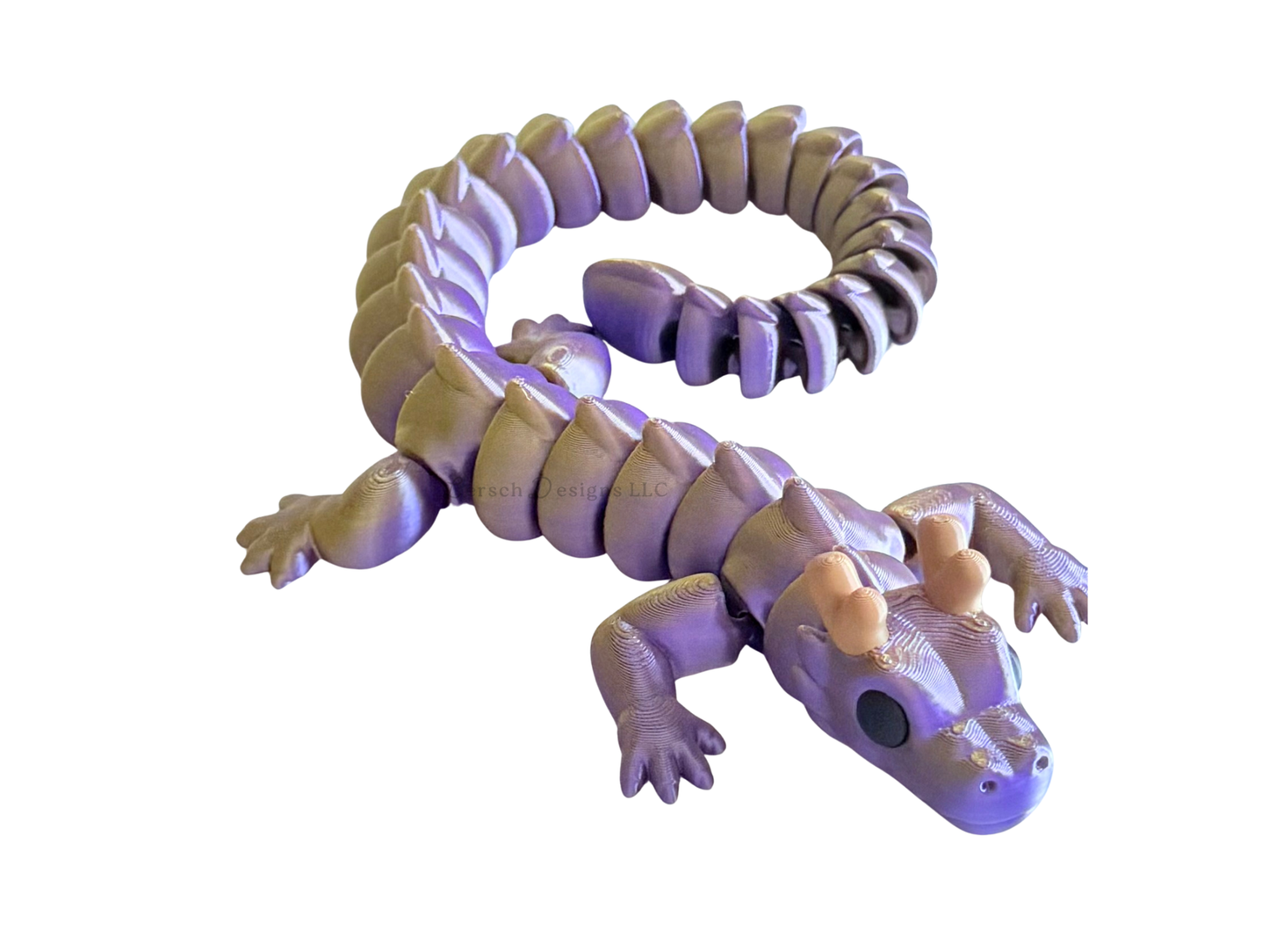 Articulating Dragon (Silk Gold Purple) - Large