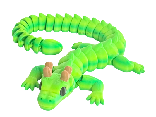 Articulating Dragon (Green Duo Stripe) - Large
