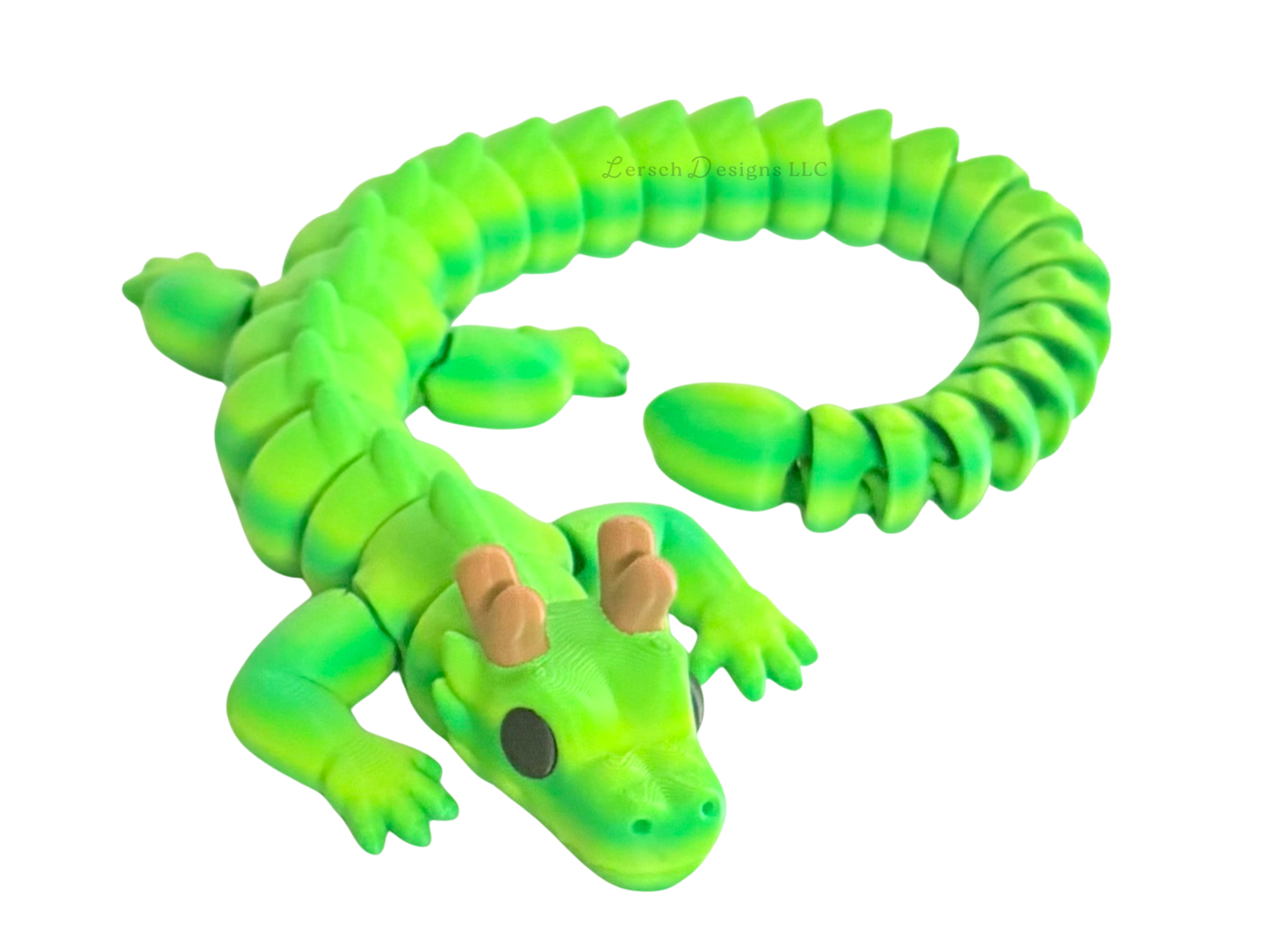 Articulating Dragon (Green Duo Stripe) - Large