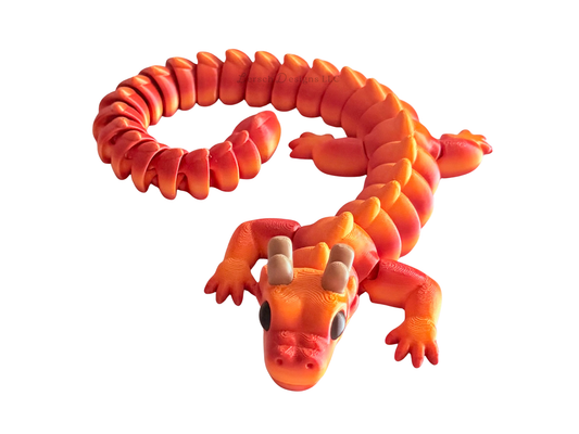 Articulating Dragon (Silk Orange Red Stripe) - Large