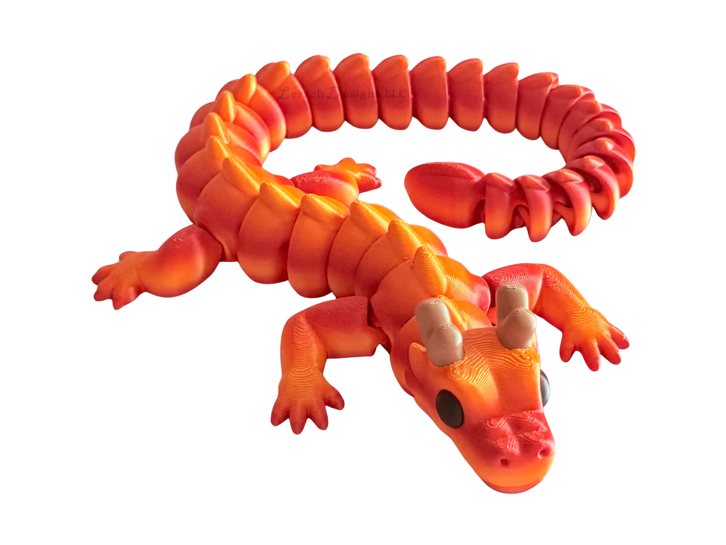 Articulating Dragon (Silk Orange Red Stripe) - Large