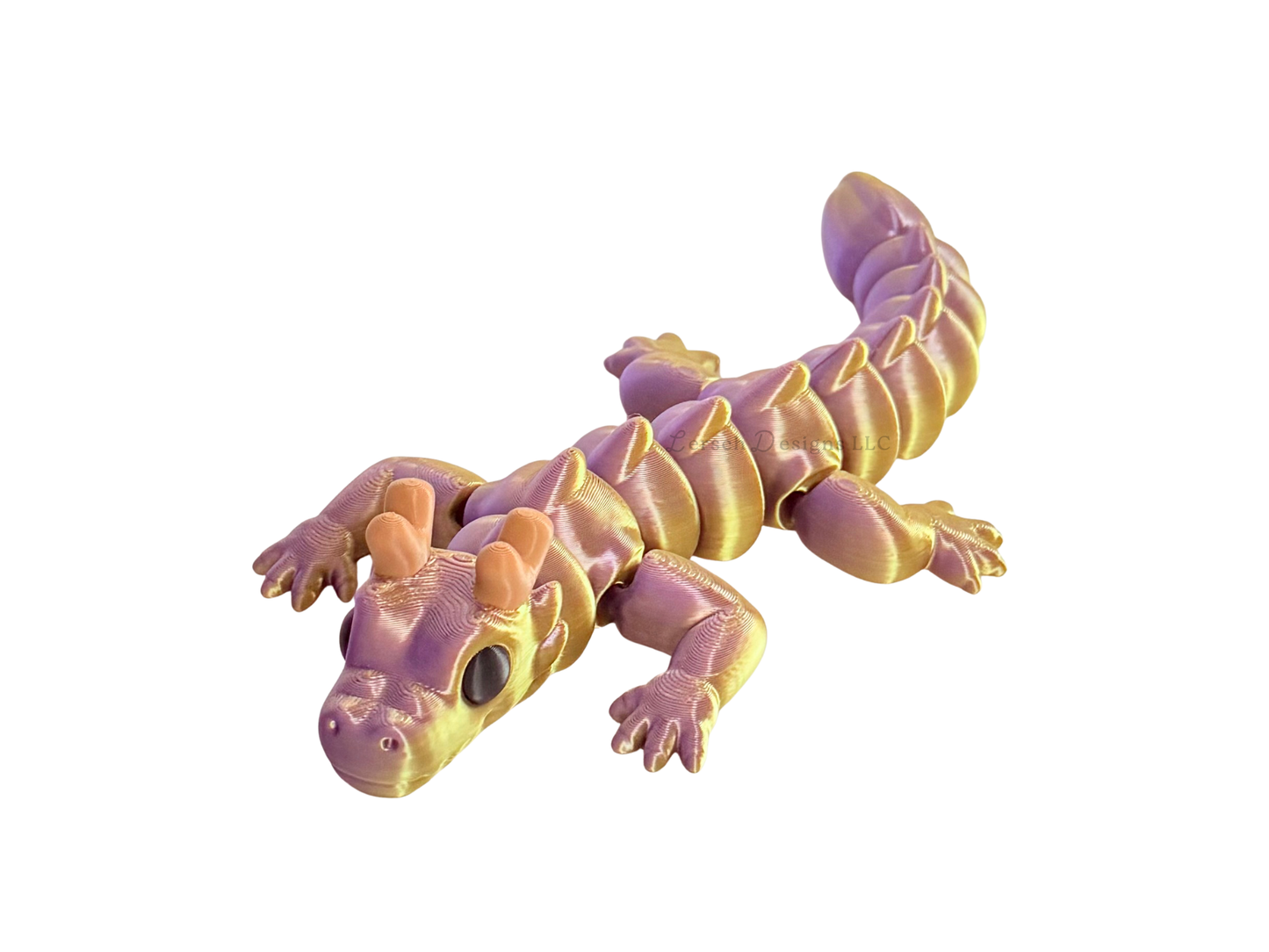Articulating Dragon (Silk Gold Purple) - Medium
