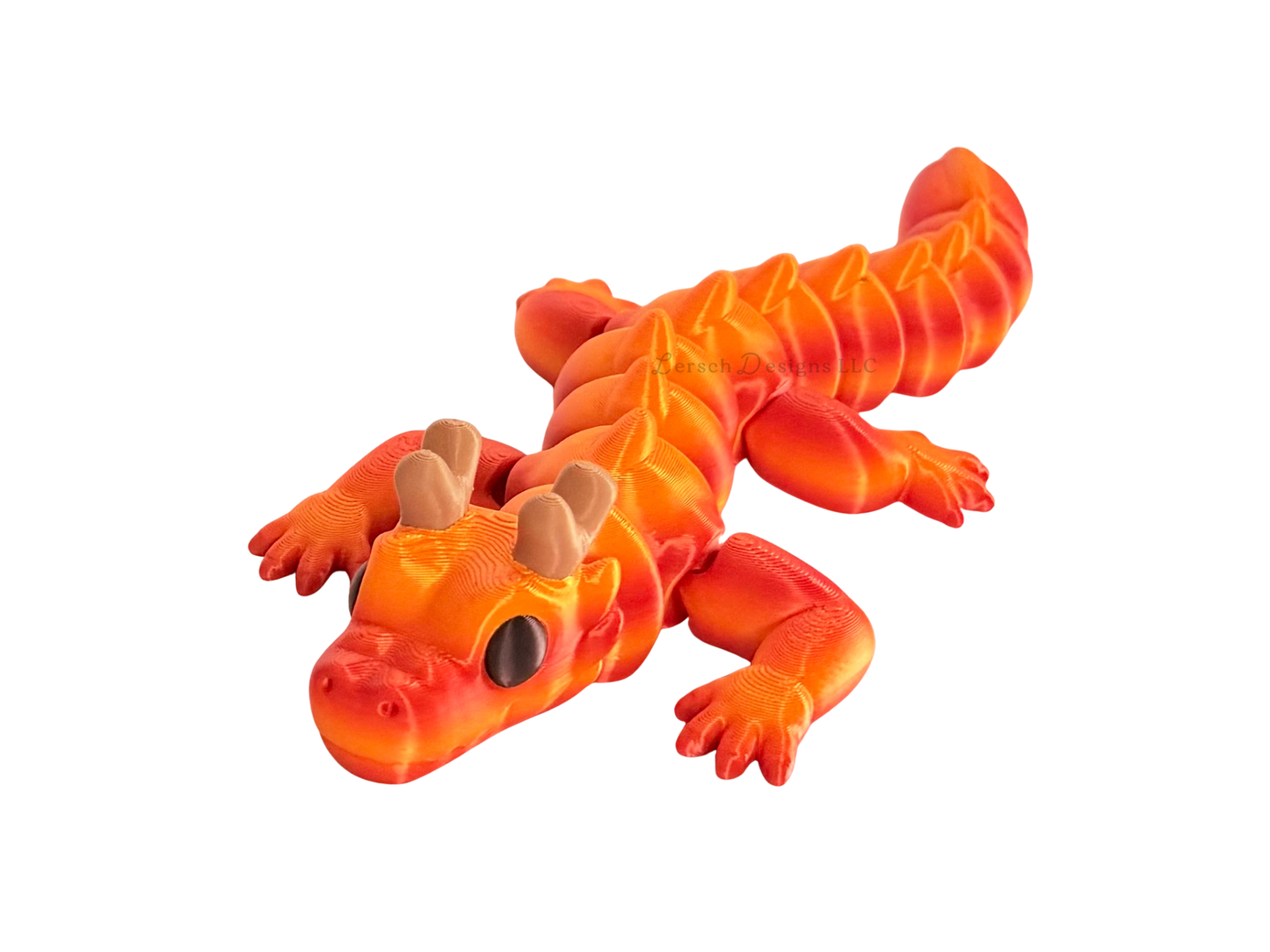 Articulating Dragon (Silk Orange Red Stripe) - Medium