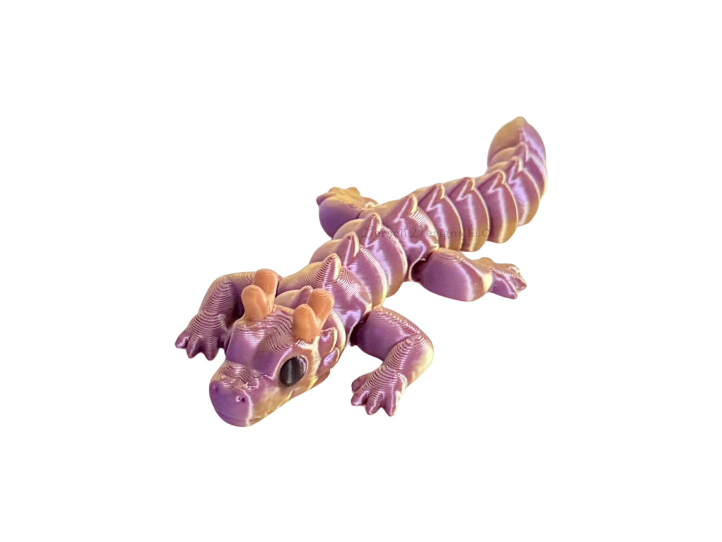 Articulating Dragon (Silk Gold Purple) - Small