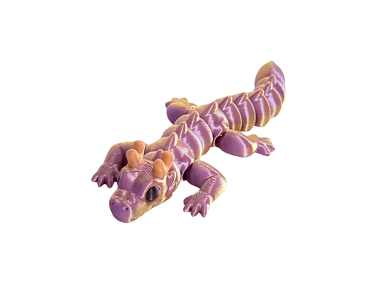 Articulating Dragon (Silk Gold Purple) - Small