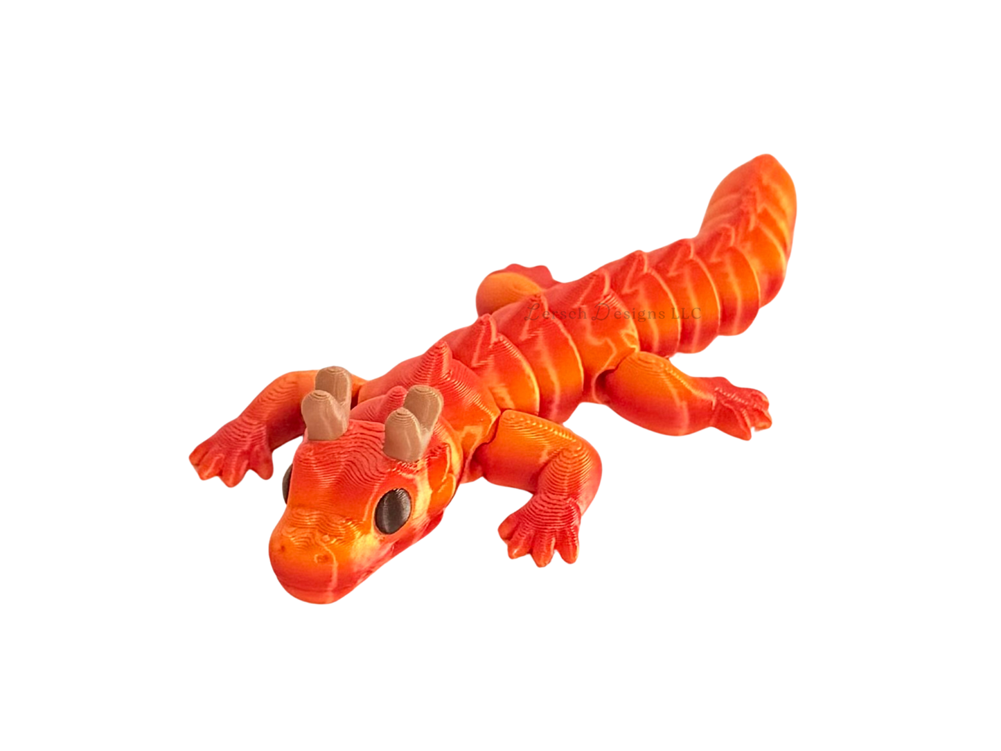 Articulating Dragon (Silk Orange Red Stripe) - Small