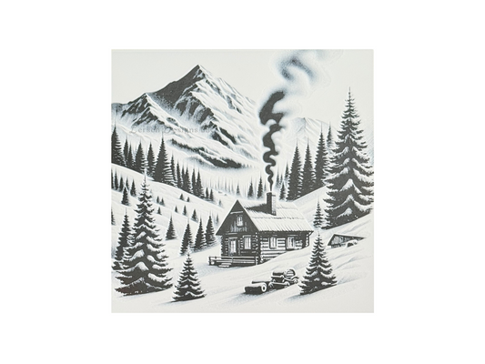 Cabin Winter Scene